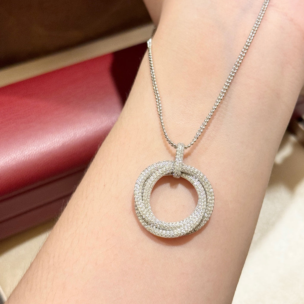 [Ornora Jewelry]TRINITY LARGE FULL DIAMOND  NECKLACE