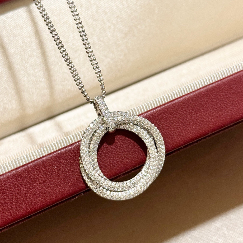 [Ornora Jewelry]TRINITY LARGE FULL DIAMOND  NECKLACE