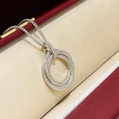 [Ornora Jewelry]TRINITY LARGE FULL DIAMOND  NECKLACE