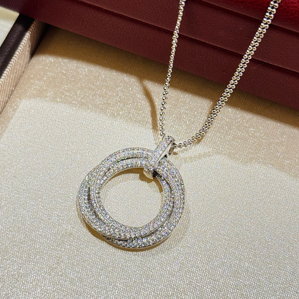 [Ornora Jewelry]TRINITY LARGE FULL DIAMOND  NECKLACE