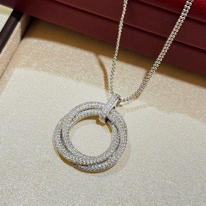 [Ornora Jewelry]TRINITY LARGE FULL DIAMOND  NECKLACE