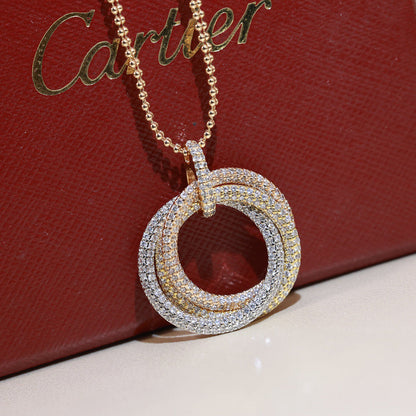 [Ornora Jewelry]TRINITY LARGE FULL DIAMOND  NECKLACE