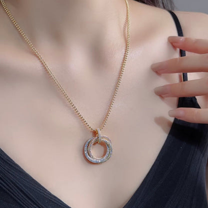 [Ornora Jewelry]TRINITY LARGE FULL DIAMOND  NECKLACE
