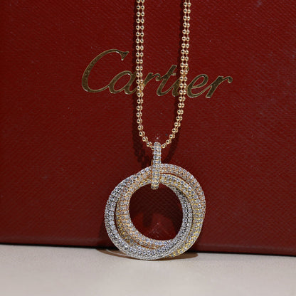 [Ornora Jewelry]TRINITY LARGE FULL DIAMOND  NECKLACE