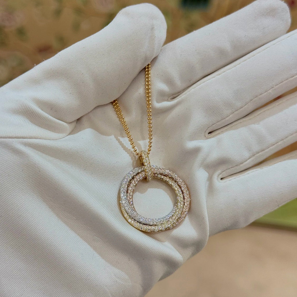 [Ornora Jewelry]TRINITY LARGE FULL DIAMOND  NECKLACE