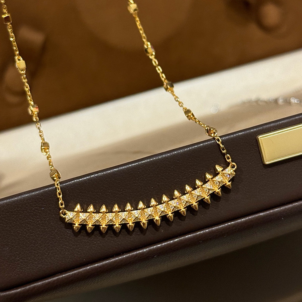 [Ornora Jewelry]CLASH  SMALL FULL DIAMOND NECKLACE