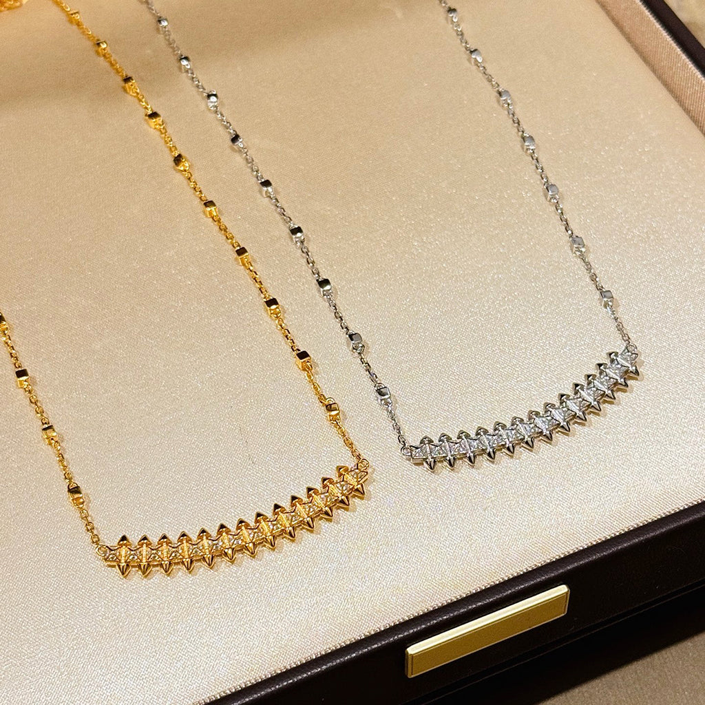 [Ornora Jewelry]CLASH  SMALL FULL DIAMOND NECKLACE
