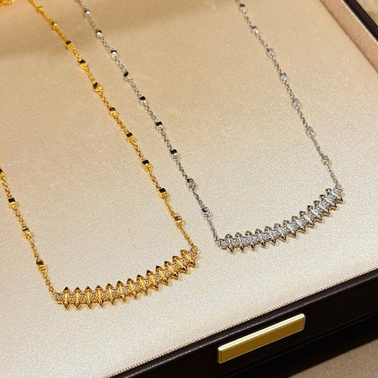 [Ornora Jewelry]CLASH  SMALL FULL DIAMOND NECKLACE