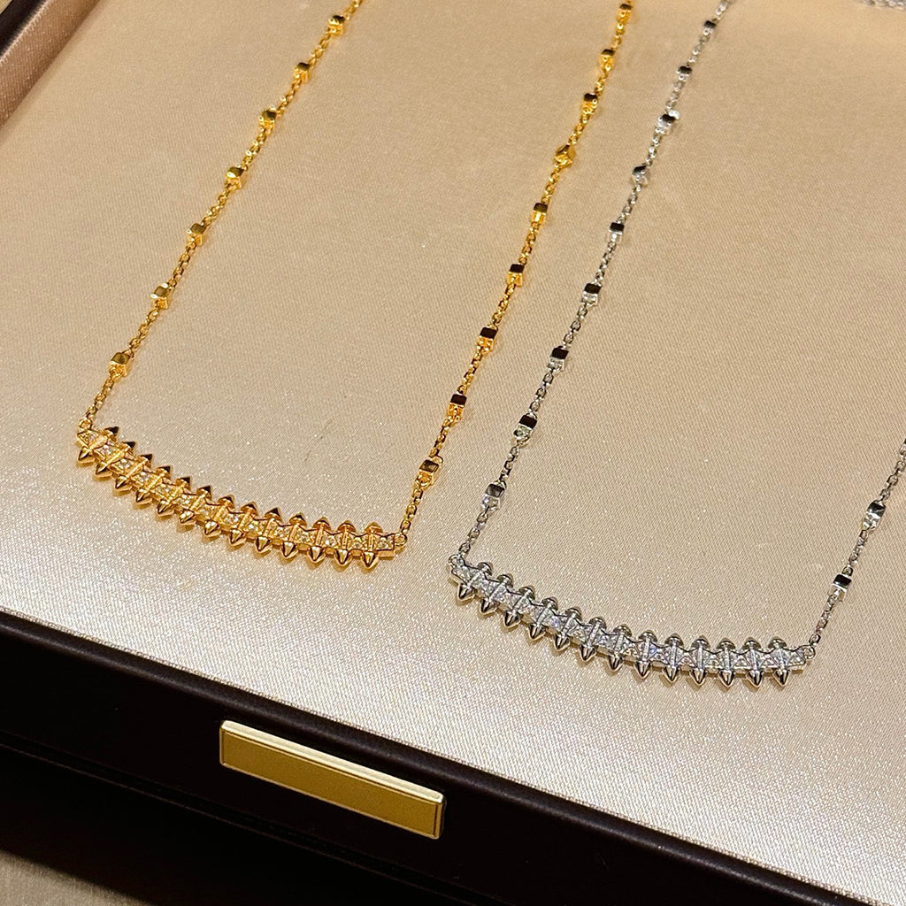 [Ornora Jewelry]CLASH  SMALL FULL DIAMOND NECKLACE