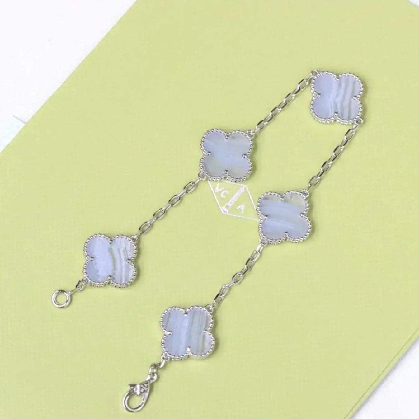 [Ornora Jewelry] CLOVER 5 MOTIF PURPLE CHALCEDONY BRACELET COLLECTION
