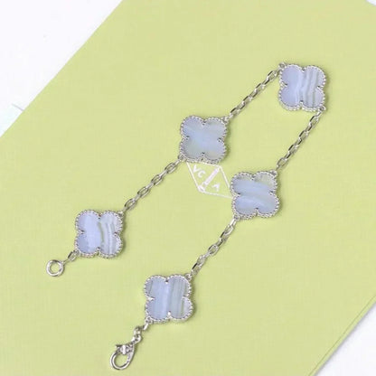 [Ornora Jewelry] CLOVER 5 MOTIF PURPLE CHALCEDONY BRACELET COLLECTION