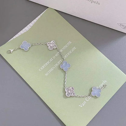 [Ornora Jewelry] CLOVER 5 MOTIF PURPLE CHALCEDONY BRACELET COLLECTION