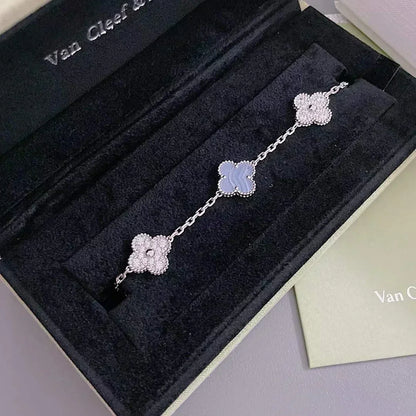 [Ornora Jewelry] CLOVER 5 MOTIF PURPLE CHALCEDONY BRACELET COLLECTION