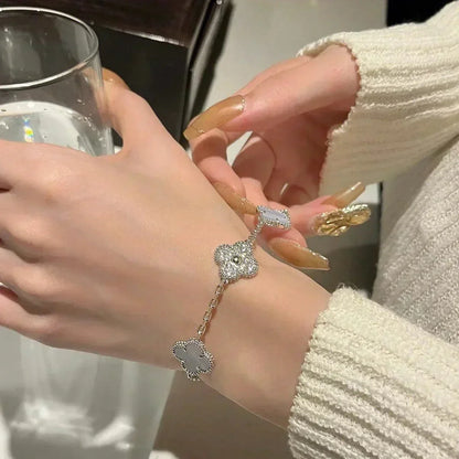 [Ornora Jewelry] CLOVER 5 MOTIF PURPLE CHALCEDONY BRACELET COLLECTION