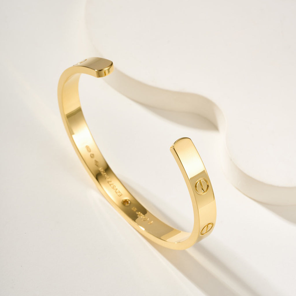 [Ornora Jewelry]LOVE BRACELET 6.1MM 1 DIAMOND OPEN CUFF
