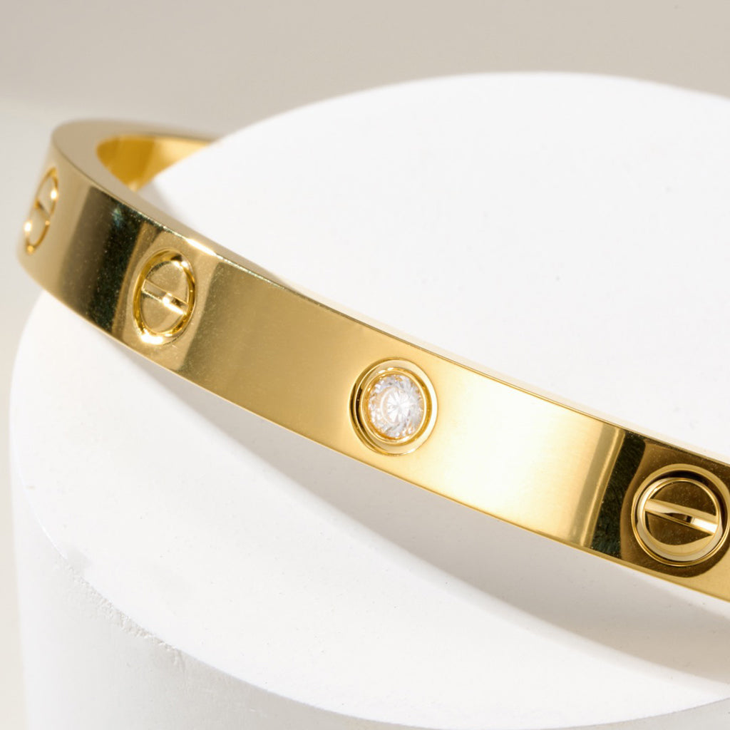 [Ornora Jewelry]LOVE BRACELET 6.1MM 1 DIAMOND OPEN CUFF