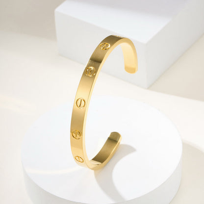 [Ornora Jewelry]LOVE BRACELET 6.1MM OPEN CUFF