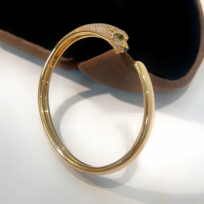 [Ornora Jewelry]PANTHERE HALF DIAMOND OPEN BRACELET