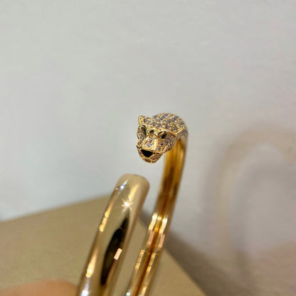 [Ornora Jewelry]PANTHERE HALF DIAMOND OPEN BRACELET