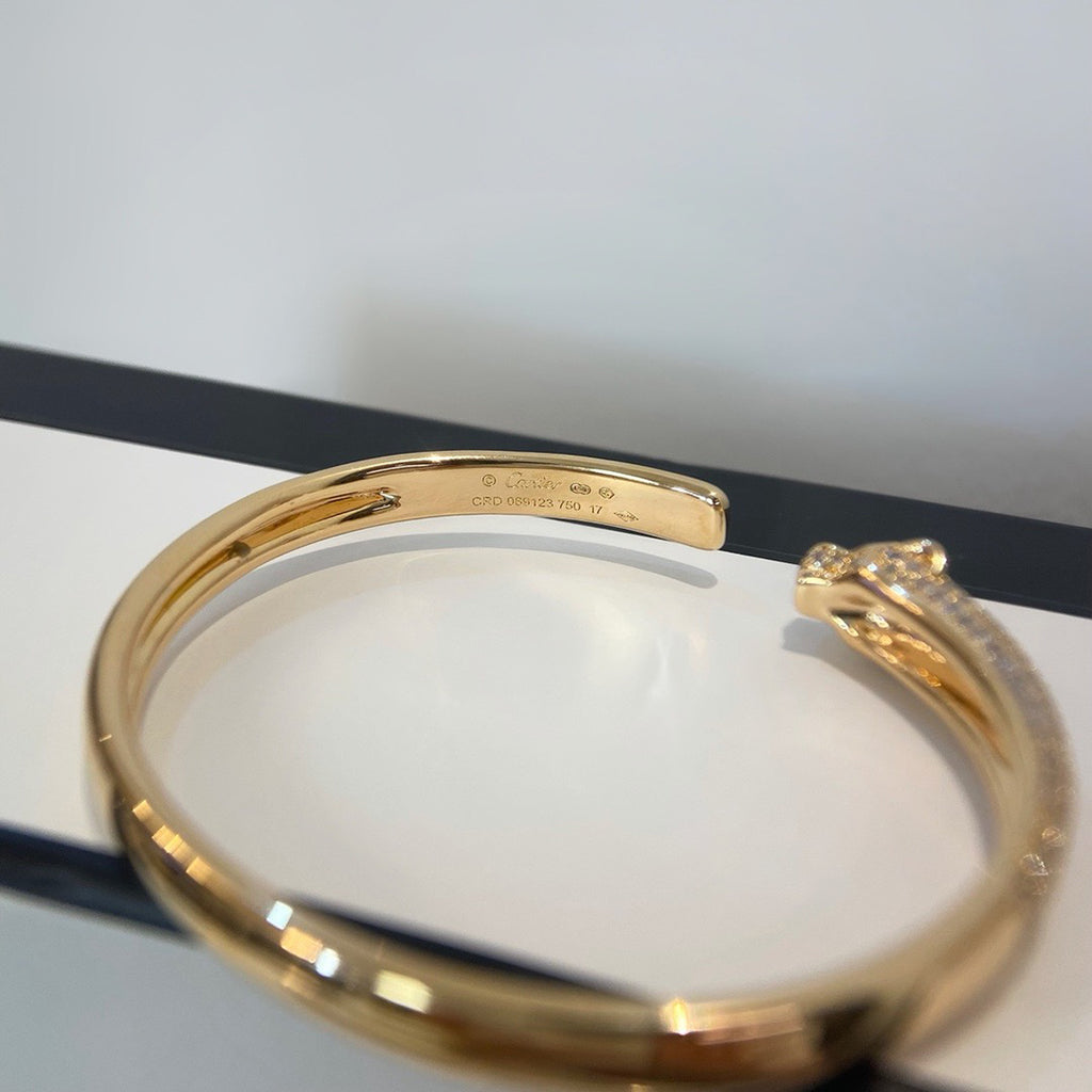 [Ornora Jewelry]PANTHERE HALF DIAMOND OPEN BRACELET