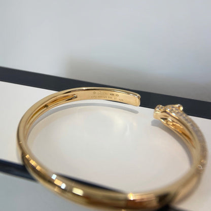 [Ornora Jewelry]PANTHERE HALF DIAMOND OPEN BRACELET