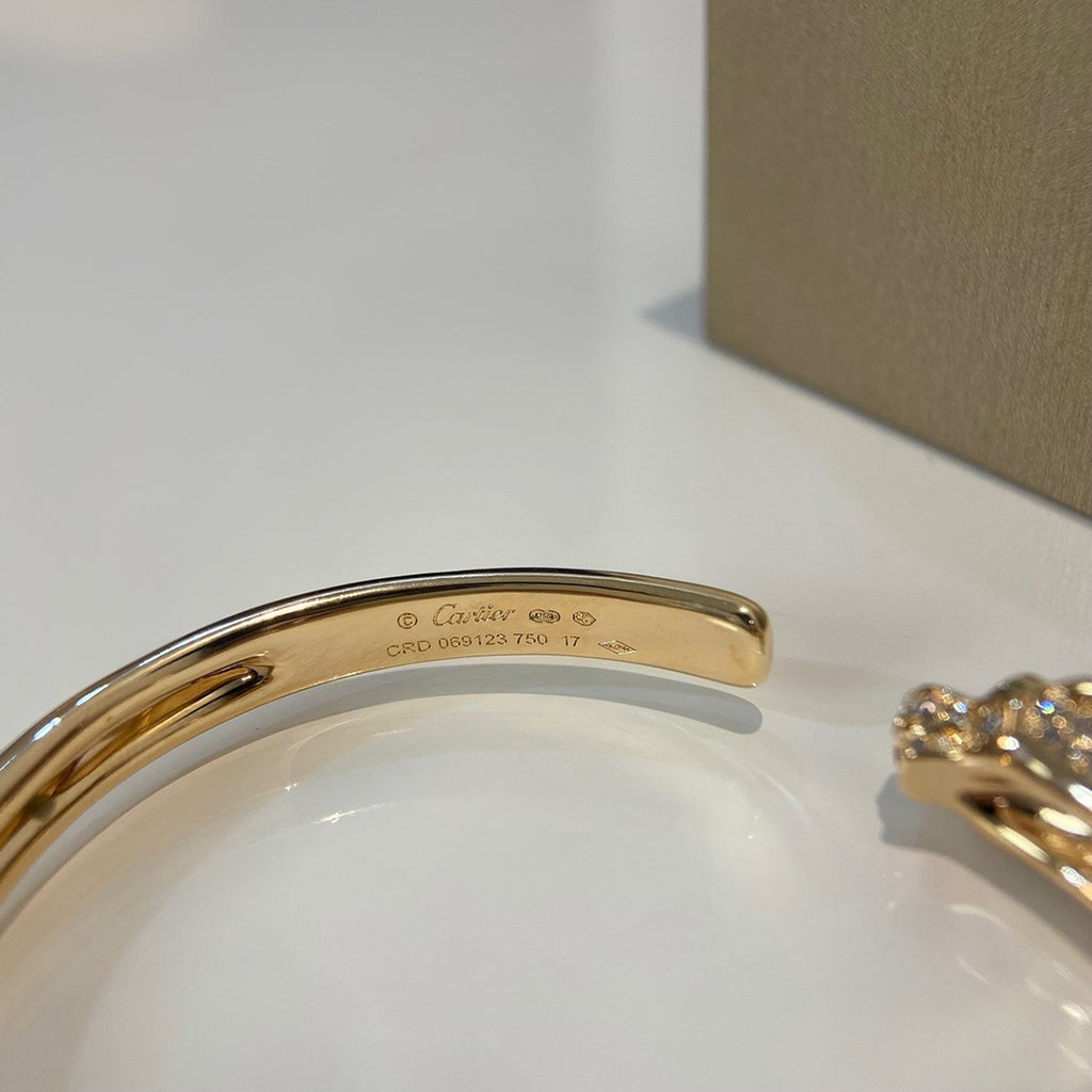 [Ornora Jewelry]PANTHERE HALF DIAMOND OPEN BRACELET