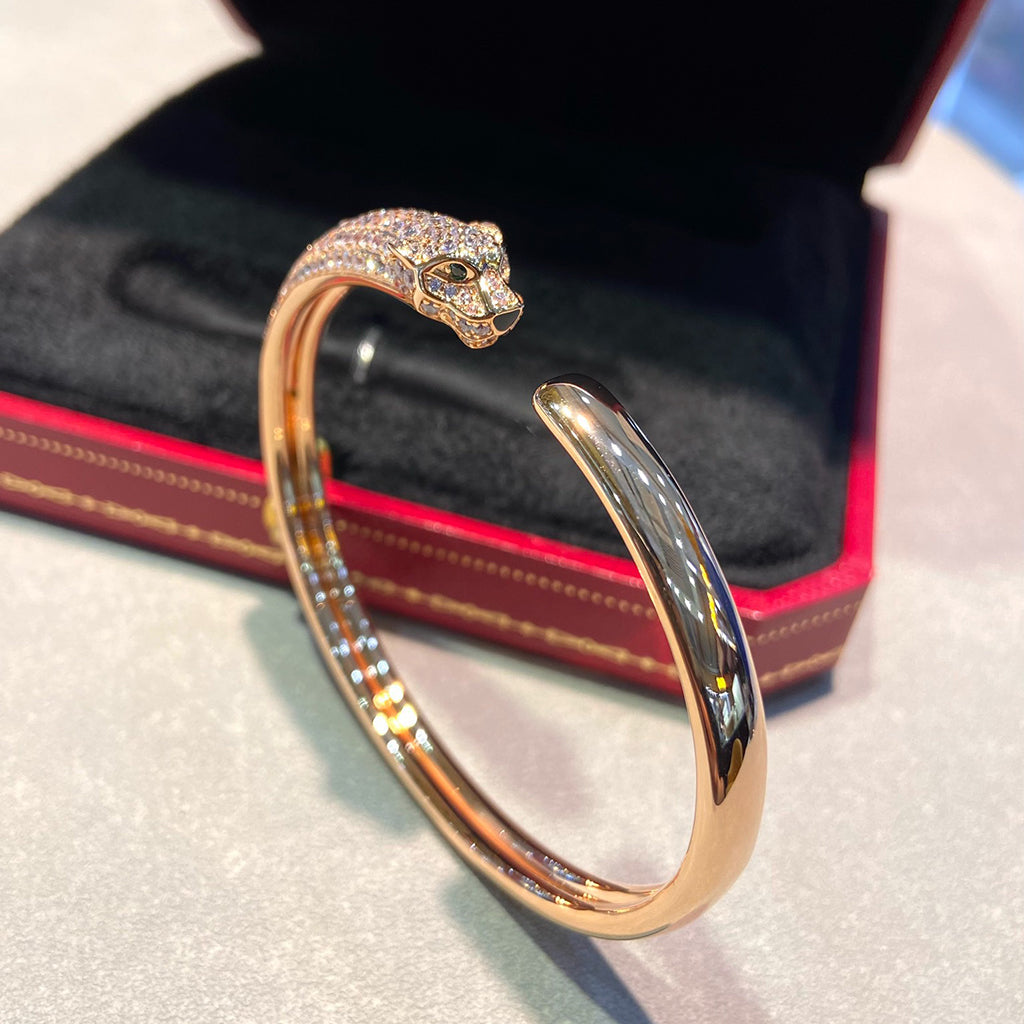 [Ornora Jewelry]PANTHERE HALF DIAMOND OPEN BRACELET