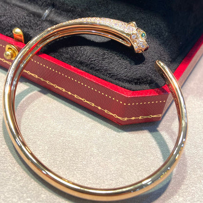 [Ornora Jewelry]PANTHERE HALF DIAMOND OPEN BRACELET