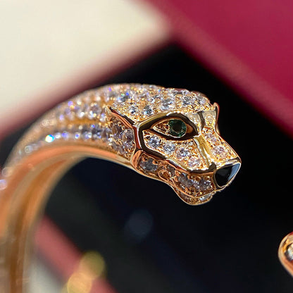[Ornora Jewelry]PANTHERE HALF DIAMOND OPEN BRACELET