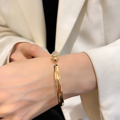 [Ornora Jewelry]PANTHERE HALF DIAMOND OPEN BRACELET