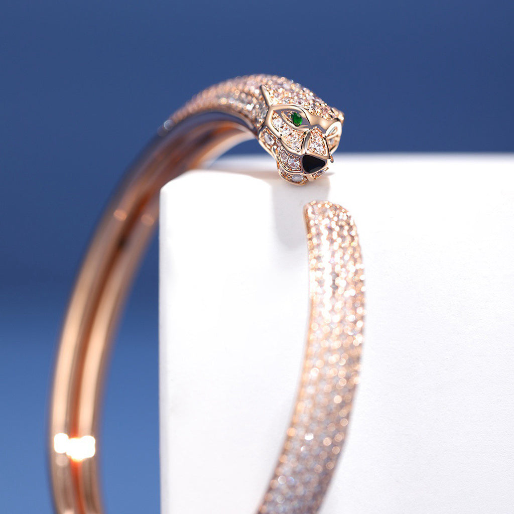 [Ornora Jewelry]PANTHERE FULL DIAMOND OPEN BRACELET