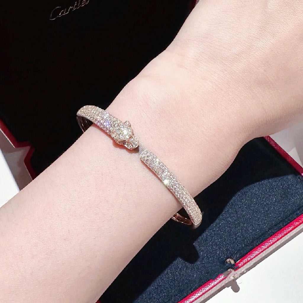 [Ornora Jewelry]PANTHERE FULL DIAMOND OPEN BRACELET