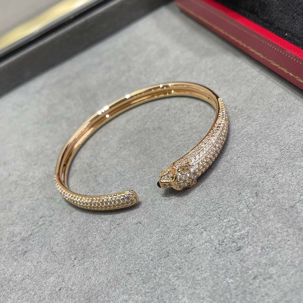 [Ornora Jewelry]PANTHERE FULL DIAMOND OPEN BRACELET
