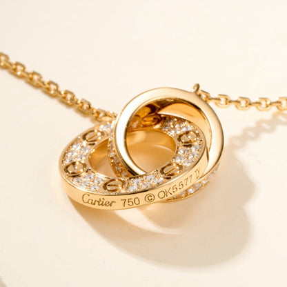 [Ornora Jewelry]LOVE DOUBLE RING FULL DIAMOND BRACELET