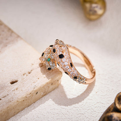 [Ornora Jewelry]PANTHERE DOUBLE HEADED FULL DIAMOND  RING