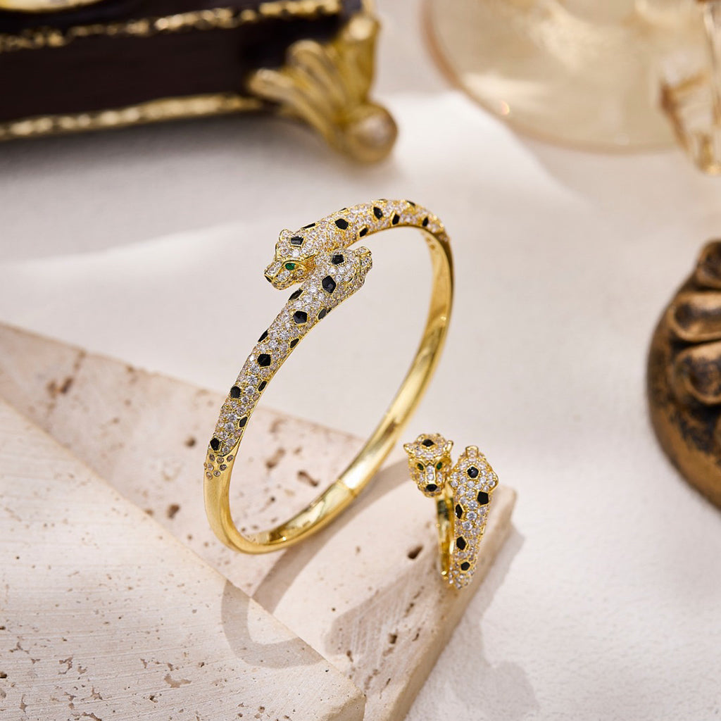 [Ornora Jewelry]PANTHERE DOUBLE HEADED FULL DIAMOND  RING