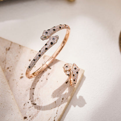 [Ornora Jewelry]PANTHERE DOUBLE HEADED FULL DIAMOND  RING