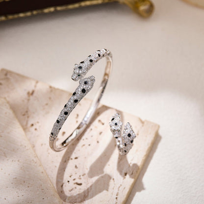 [Ornora Jewelry]PANTHERE DOUBLE HEADED FULL DIAMOND  RING