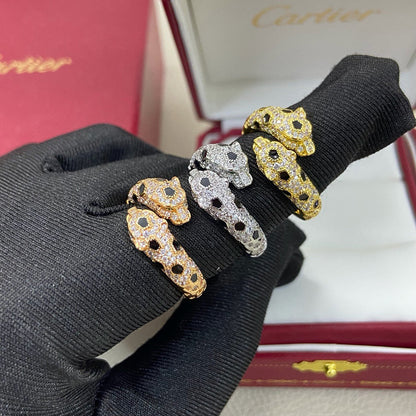 [Ornora Jewelry]PANTHERE DOUBLE HEADED FULL DIAMOND  RING