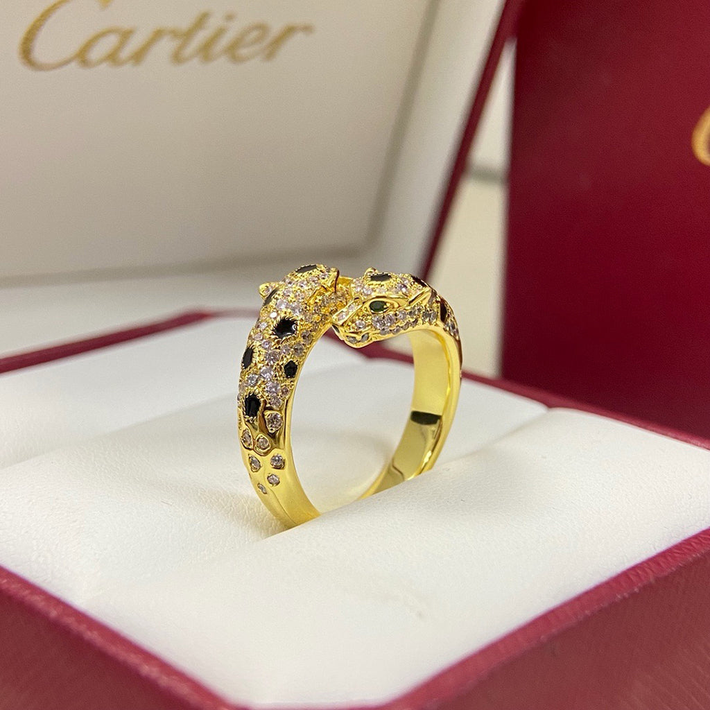 [Ornora Jewelry]PANTHERE DOUBLE HEADED FULL DIAMOND  RING