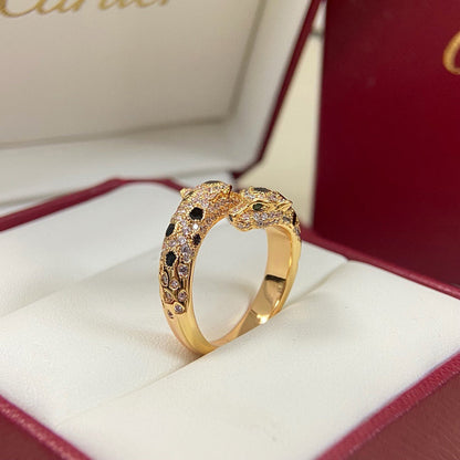 [Ornora Jewelry]PANTHERE DOUBLE HEADED FULL DIAMOND  RING