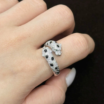[Ornora Jewelry]PANTHERE DOUBLE HEADED FULL DIAMOND  RING