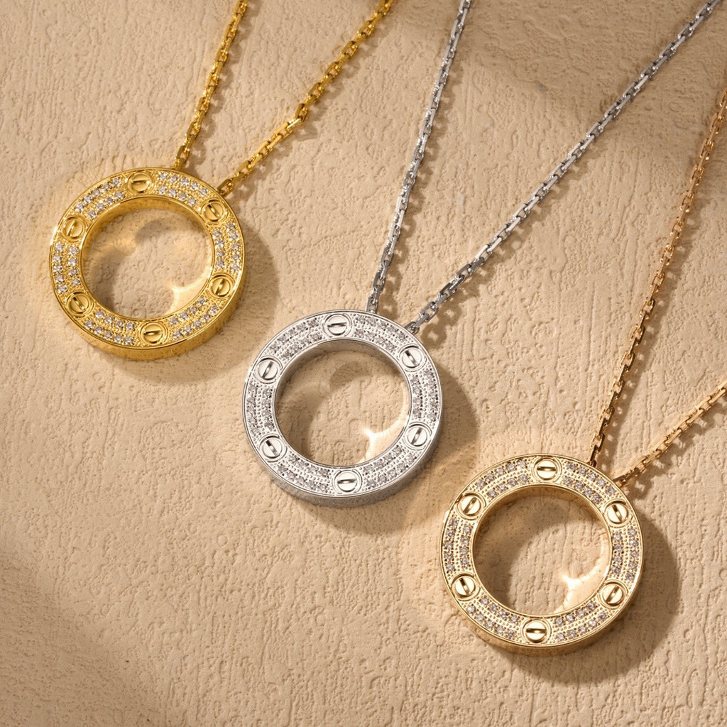 [Ornora Jewelry]LOVE NECKLACE 16MM  FULL DIAMOND