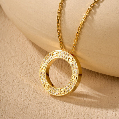 [Ornora Jewelry]LOVE NECKLACE 16MM  FULL DIAMOND