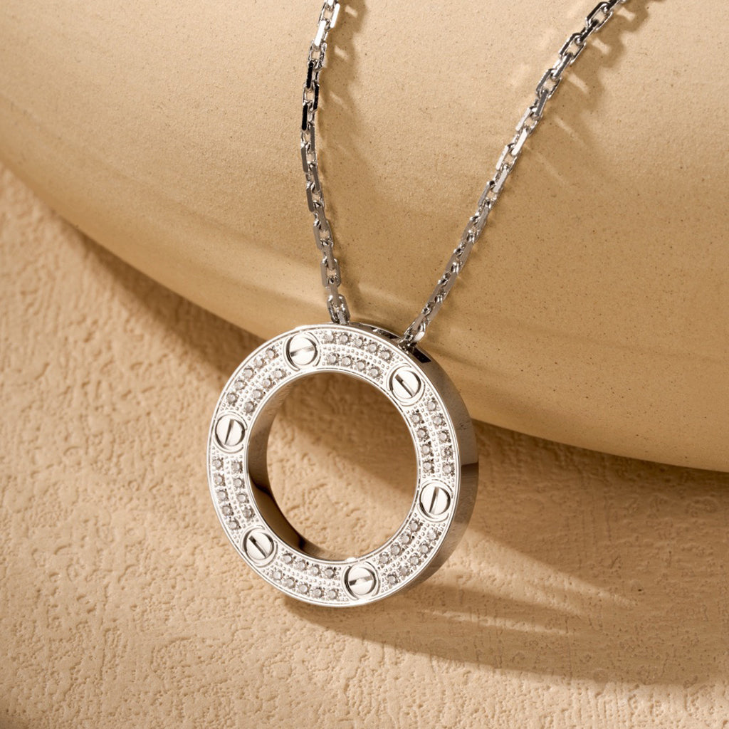 [Ornora Jewelry]LOVE NECKLACE 16MM  FULL DIAMOND