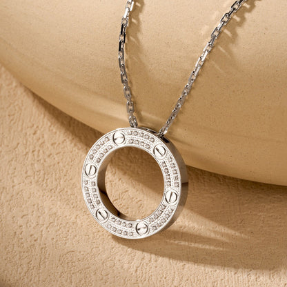 [Ornora Jewelry]LOVE NECKLACE 16MM  FULL DIAMOND