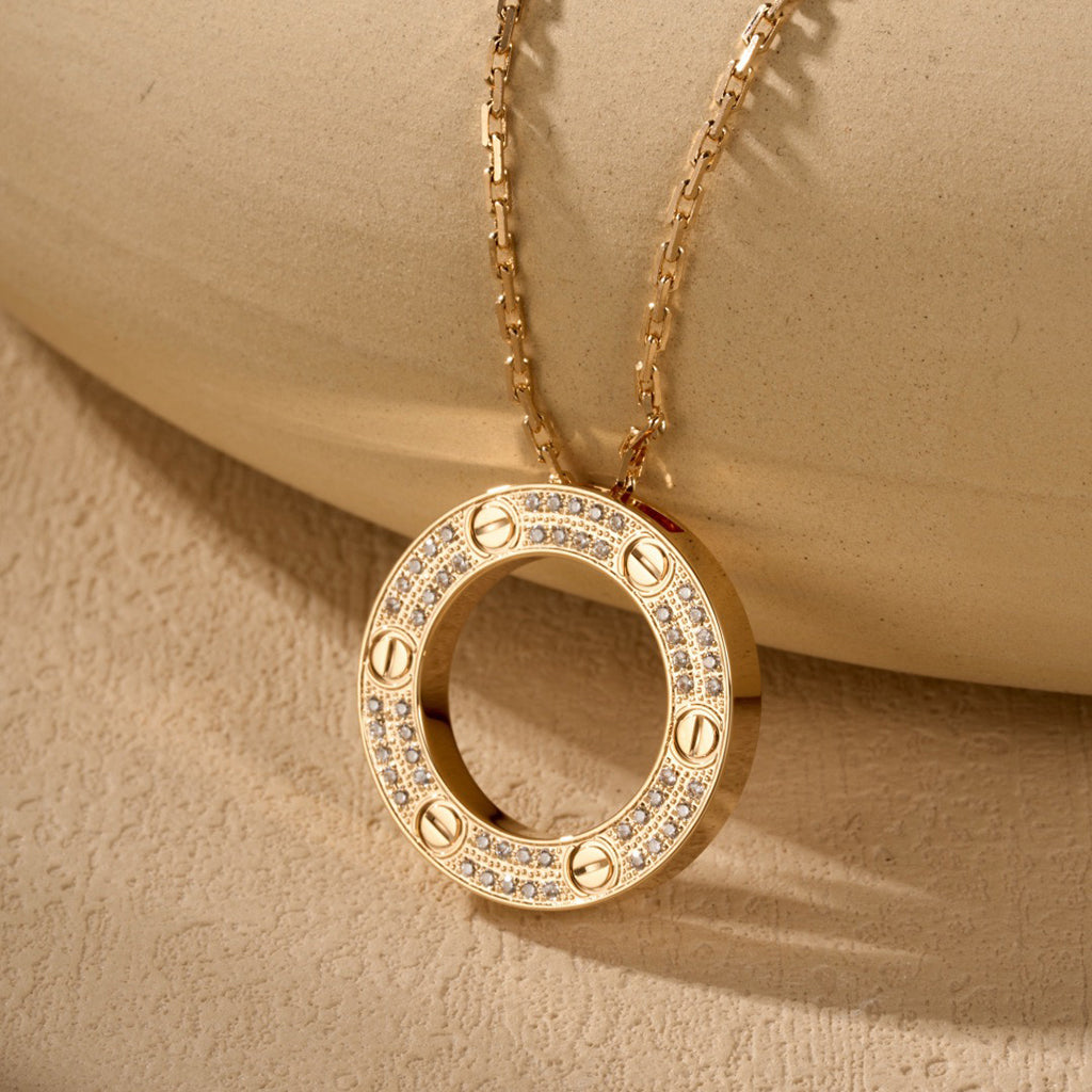 [Ornora Jewelry]LOVE NECKLACE 16MM  FULL DIAMOND