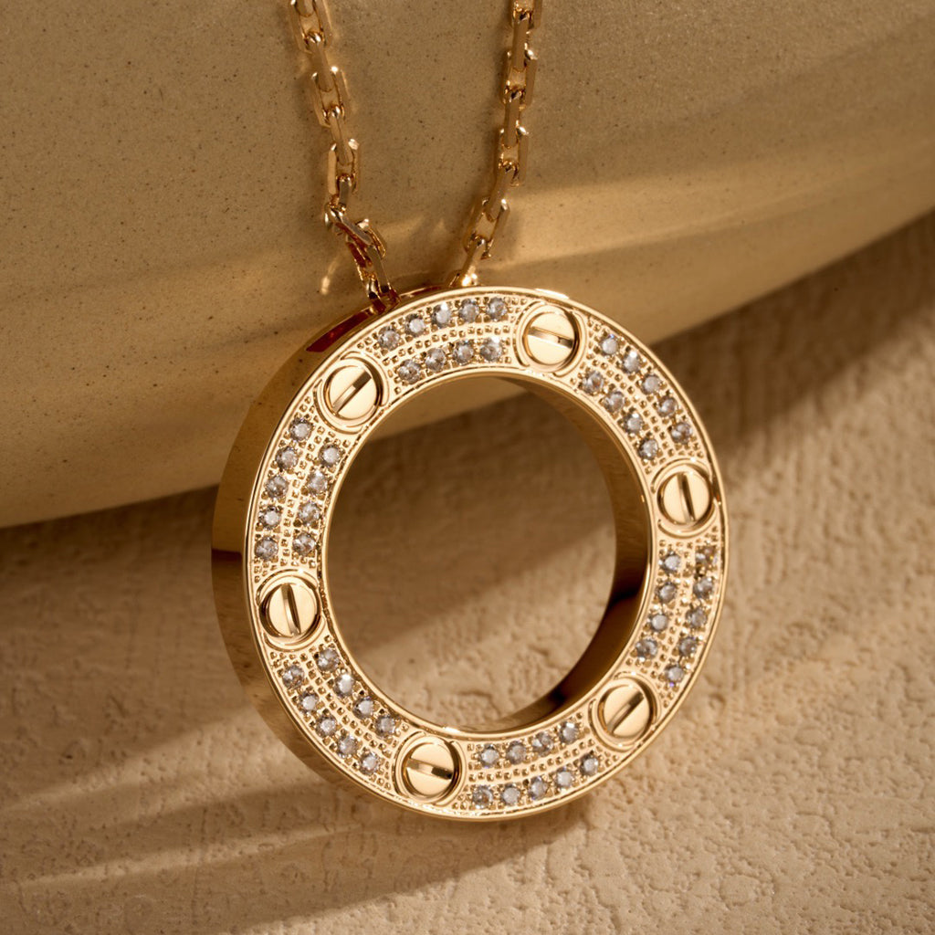[Ornora Jewelry]LOVE NECKLACE 16MM  FULL DIAMOND