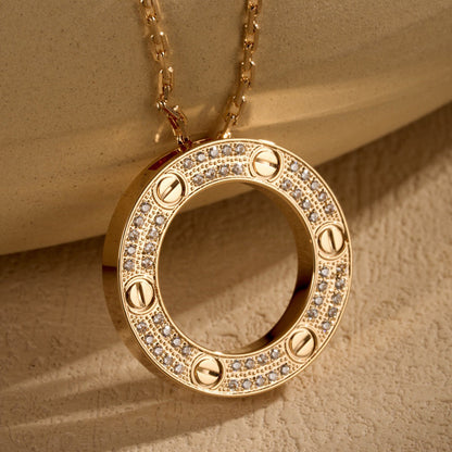 [Ornora Jewelry]LOVE NECKLACE 16MM  FULL DIAMOND