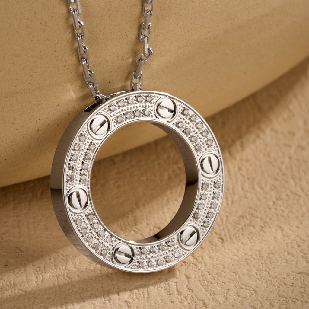 [Ornora Jewelry]LOVE NECKLACE 16MM  FULL DIAMOND